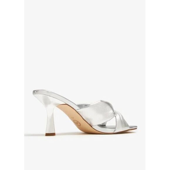 Michael Kors Elena 40S4ELHS1M Slide Women 10 Silver Knotted Strap Sandal ZPO1711 - Picture 5 of 14